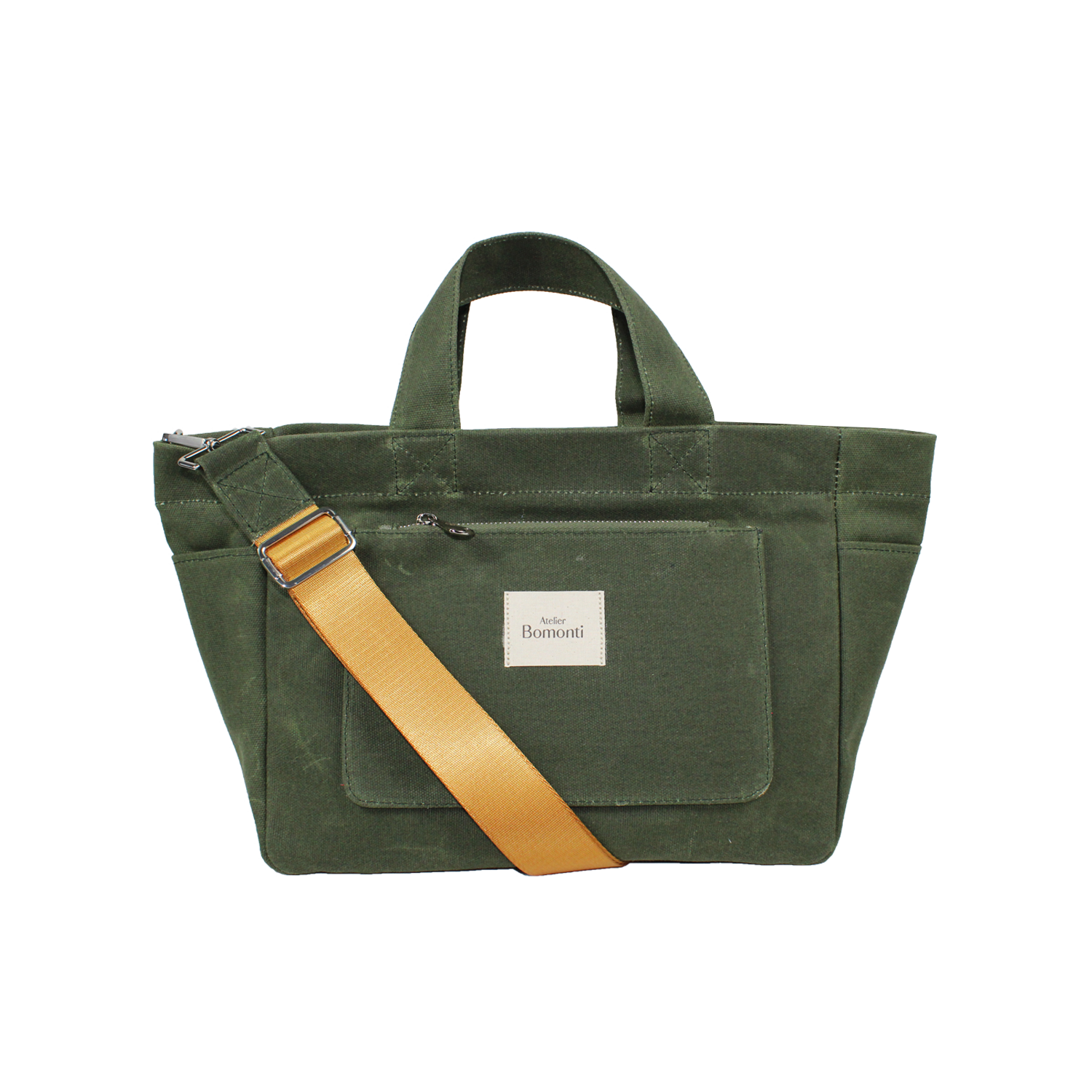 Hishi Tote Bag Koyu Khaki Mumlu Kanvas Çanta