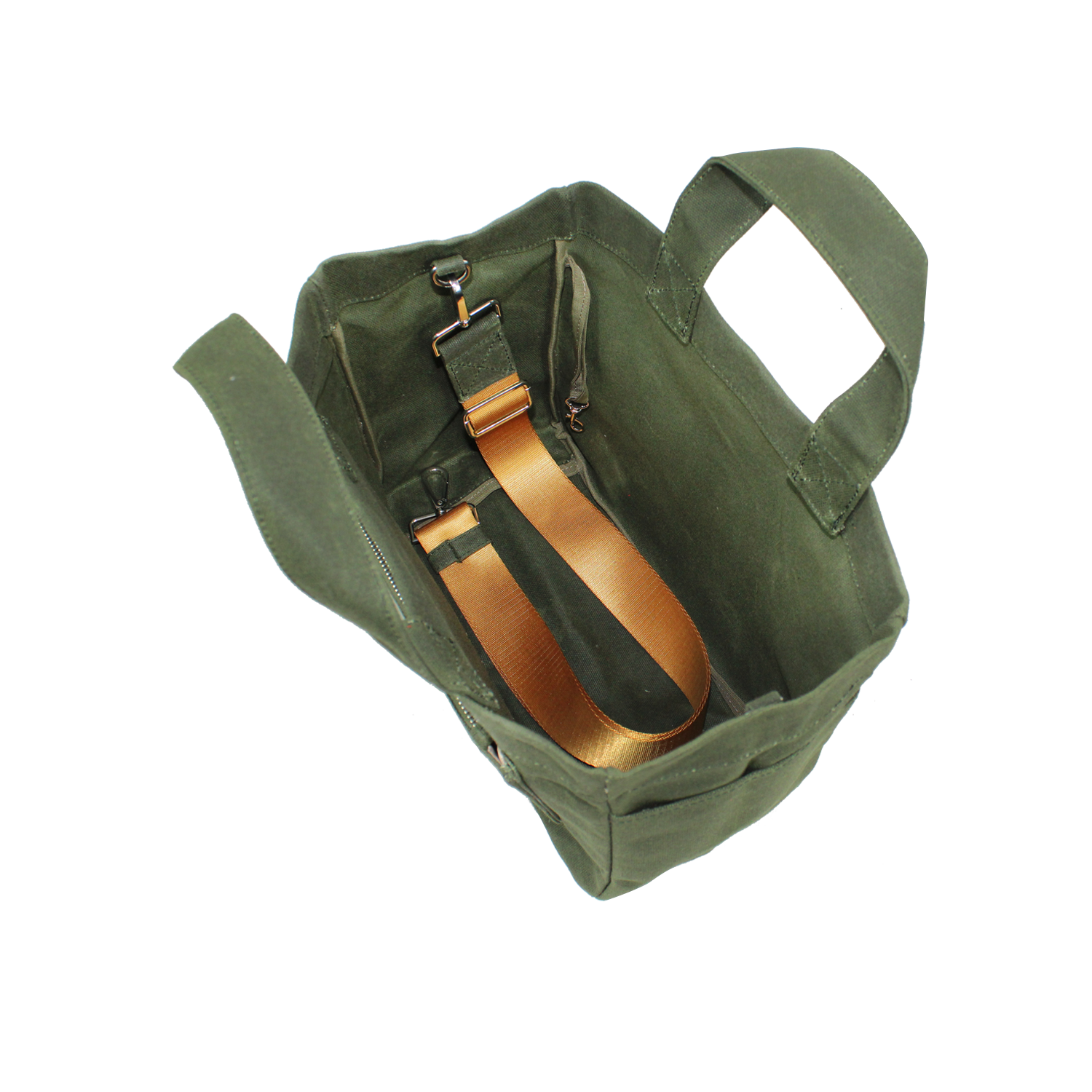 Hishi Tote Bag Koyu Khaki Mumlu Kanvas Çanta