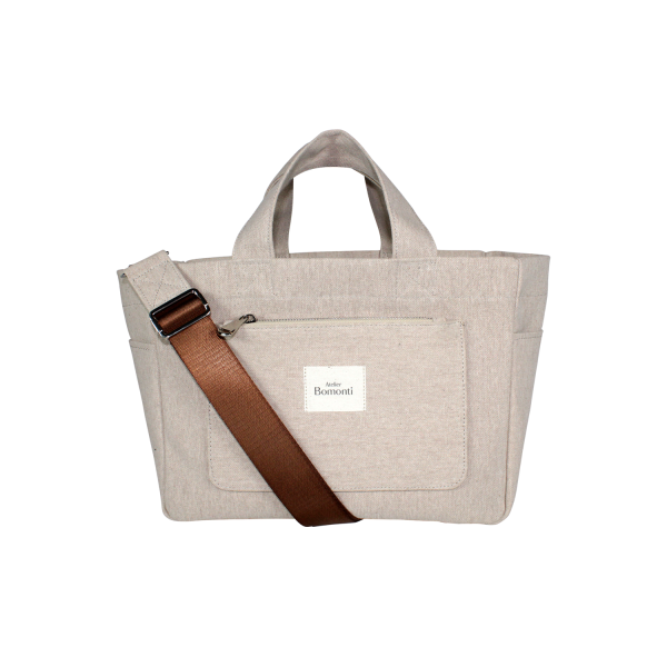 Hishi Tote Bag Beige Kanvas Çanta