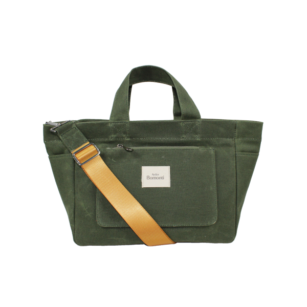 Hishi Tote Bag Koyu Khaki Mumlu Kanvas Çanta